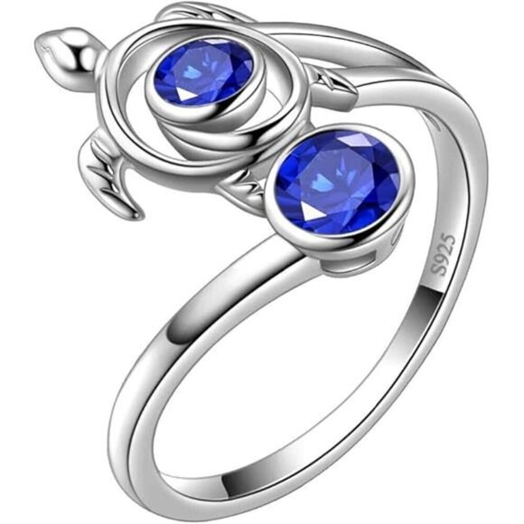 Adjustable Turtle Spiral Ring Aurora Tears Celtic Spiral 925 Sterling Silver - Picture 8 of 8